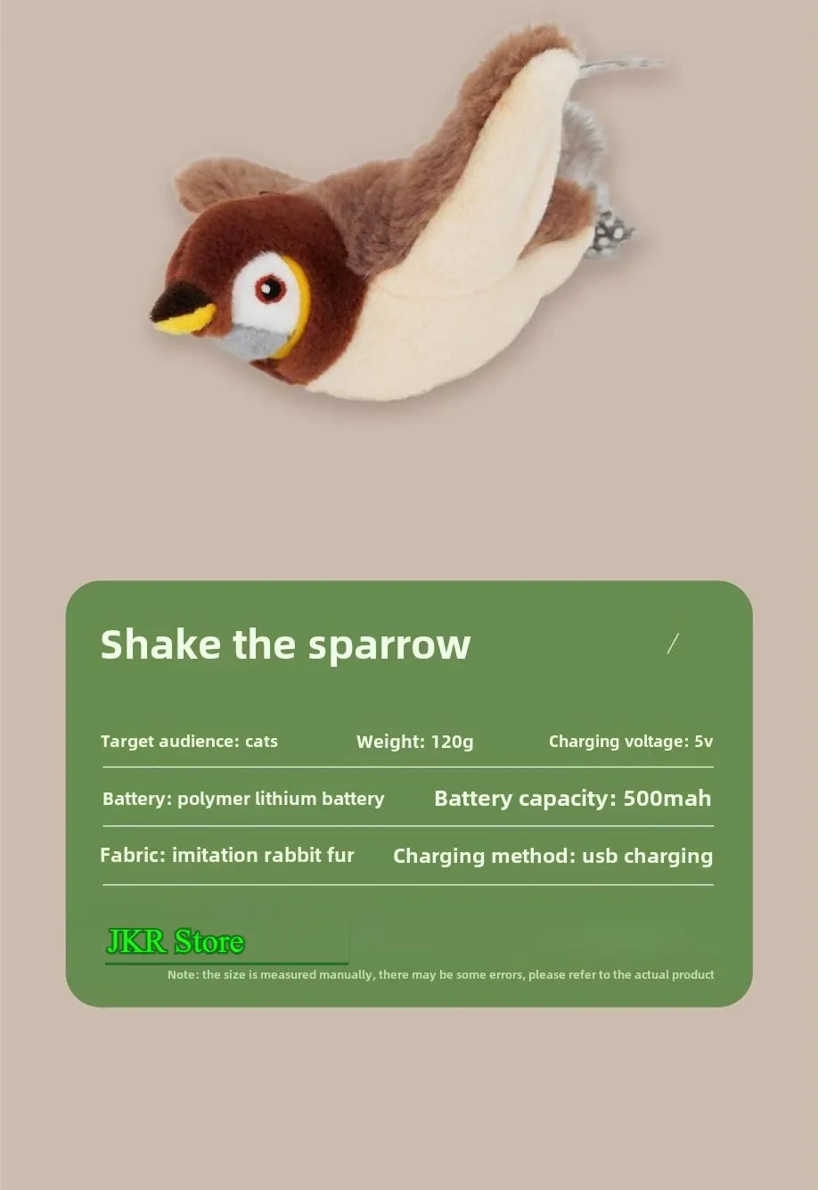 Interactive Catnip Electric Bird Toy