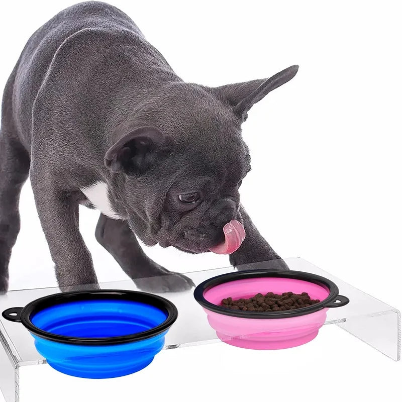 2-in-1 Portable Silicone Dog Bowl