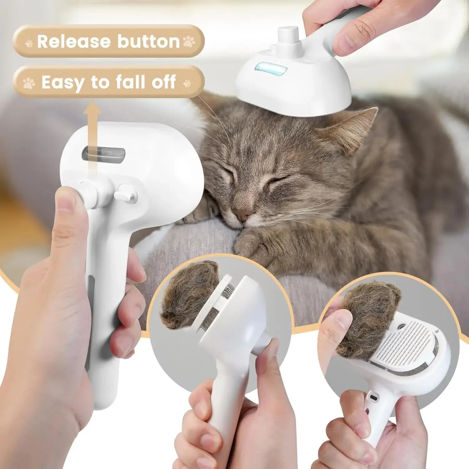 Upgraded Steam Pet Grooming Brush