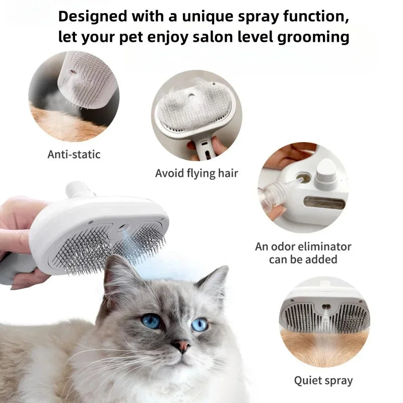 Upgraded Steam Pet Grooming Brush
