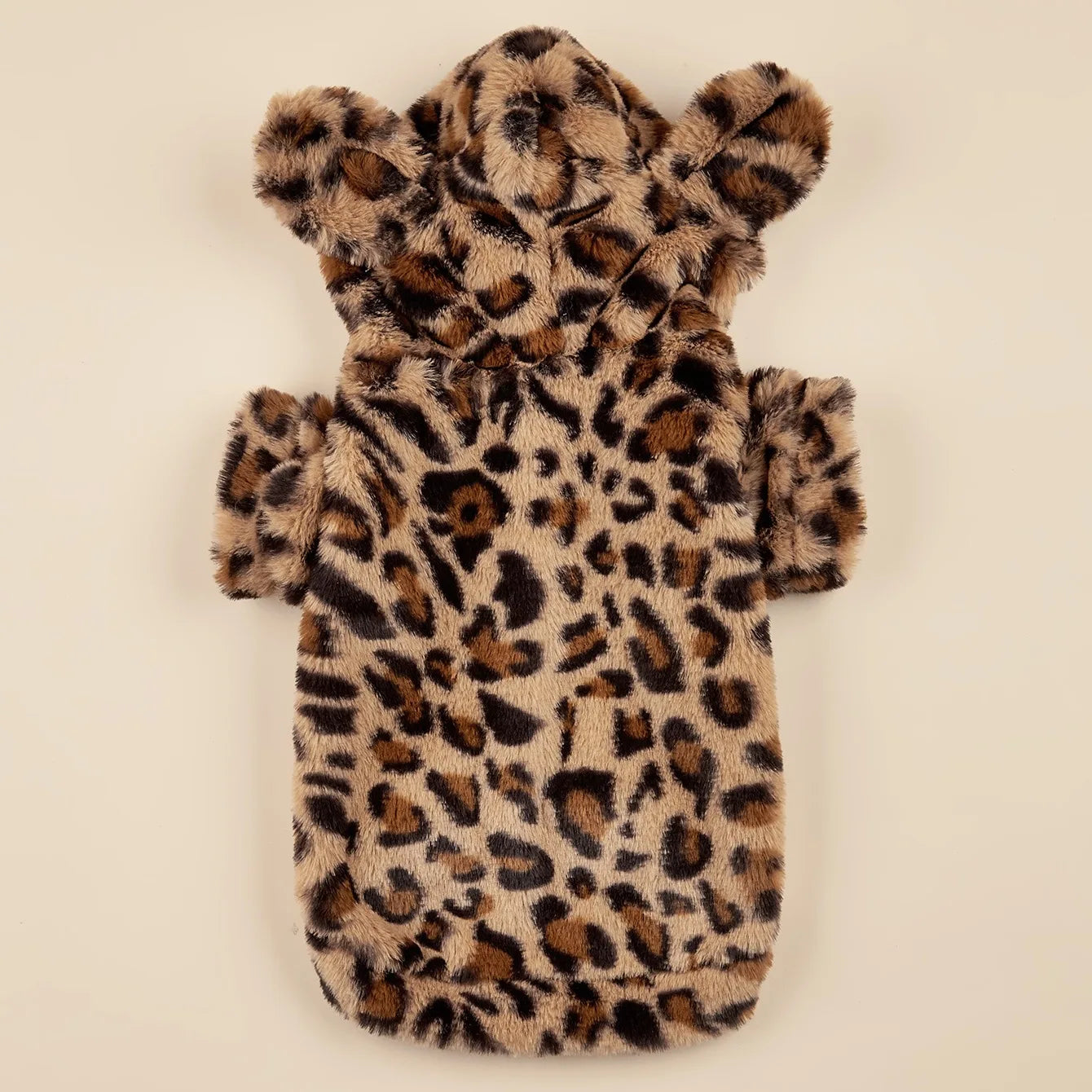 Leopard Plush Dog Hoodie