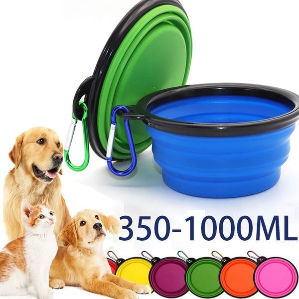 2-in-1 Portable Silicone Dog Bowl