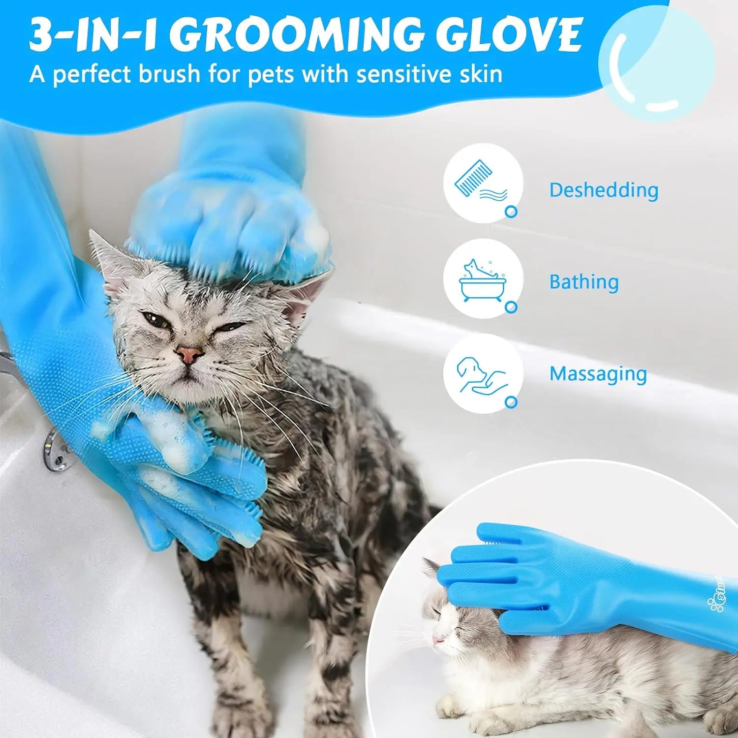 Pet Grooming & Bathing Glove