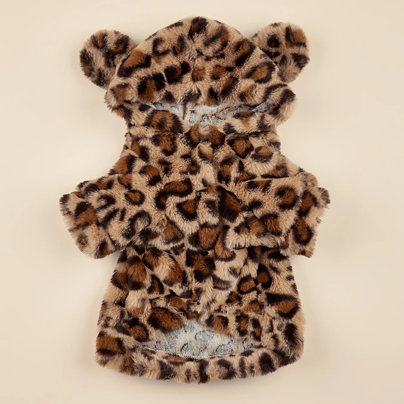 Leopard Plush Dog Hoodie
