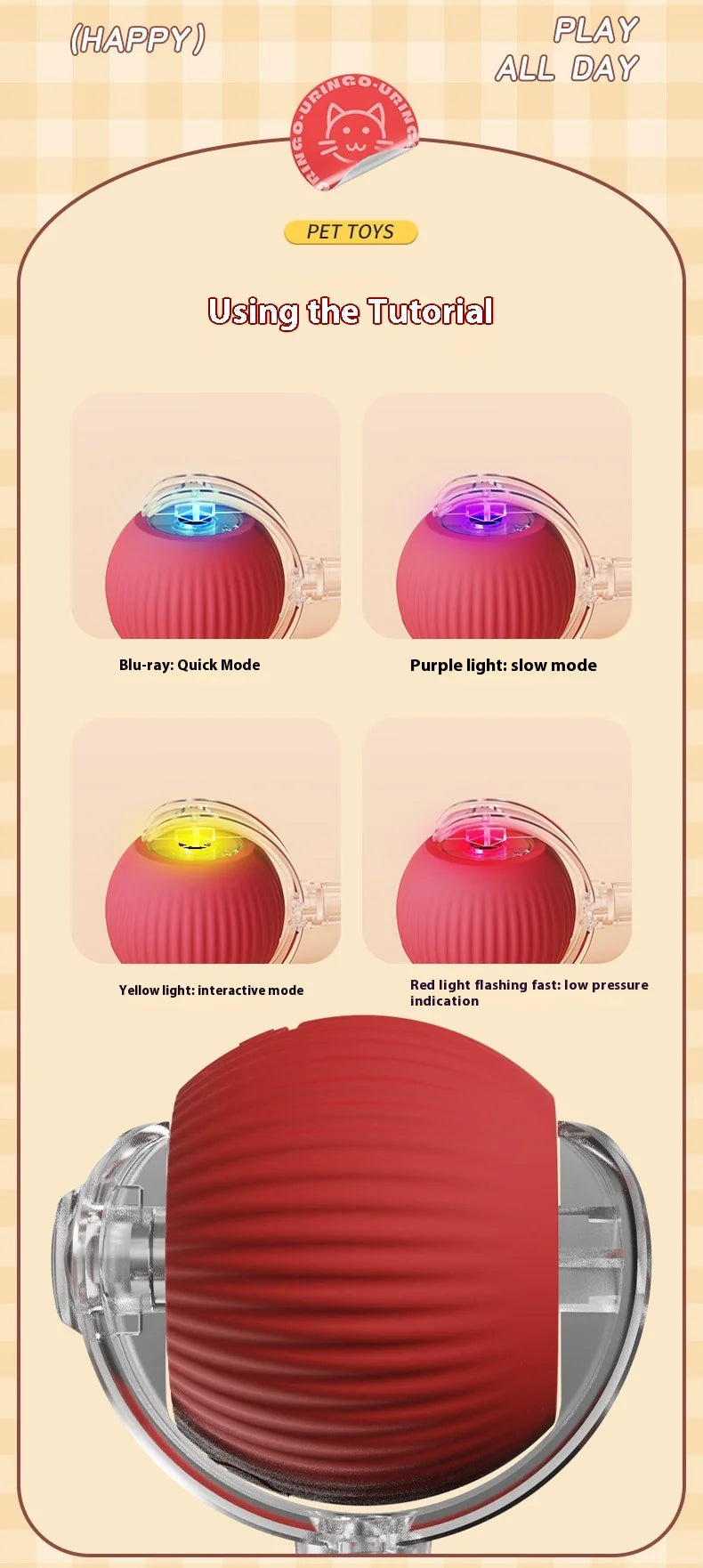 Rechargeable Smart Cat Ball Toy