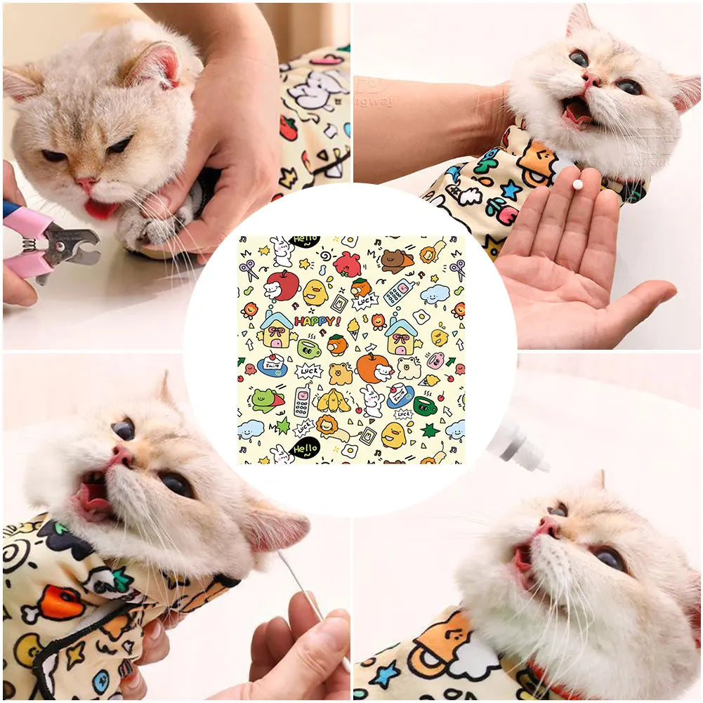 Self-Adherent Cat Grooming Wrap