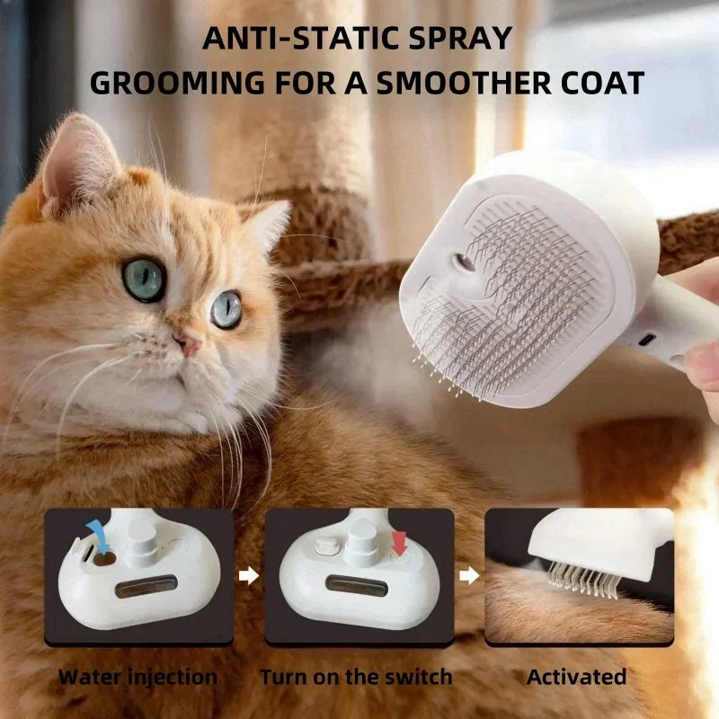 Upgraded Steam Pet Grooming Brush